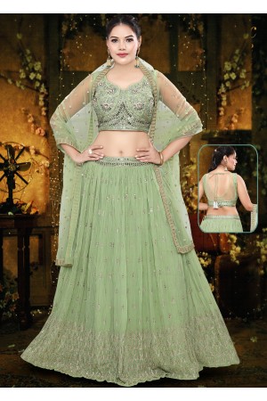 Pista Georgette Designer Lehenga